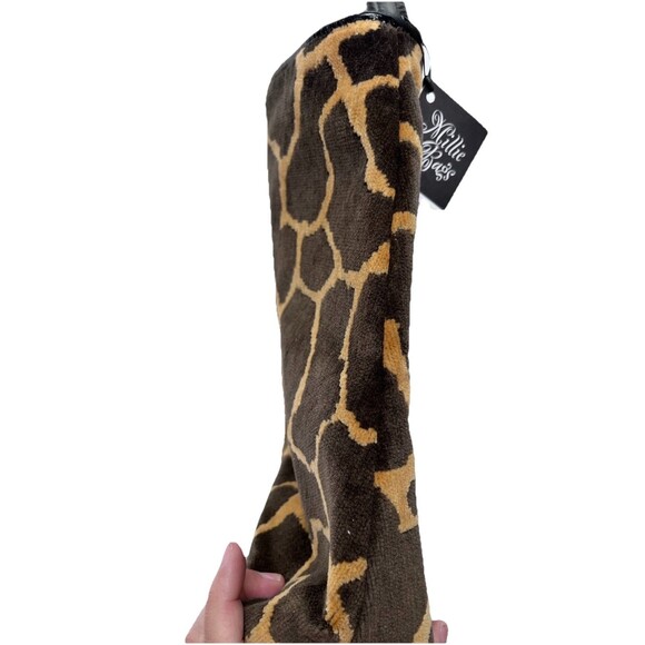 NWT Millie Bag Giraffe Print Monyo Hobo Purse Brown Gold Bamboo Ring Handle - Picture 7 of 10